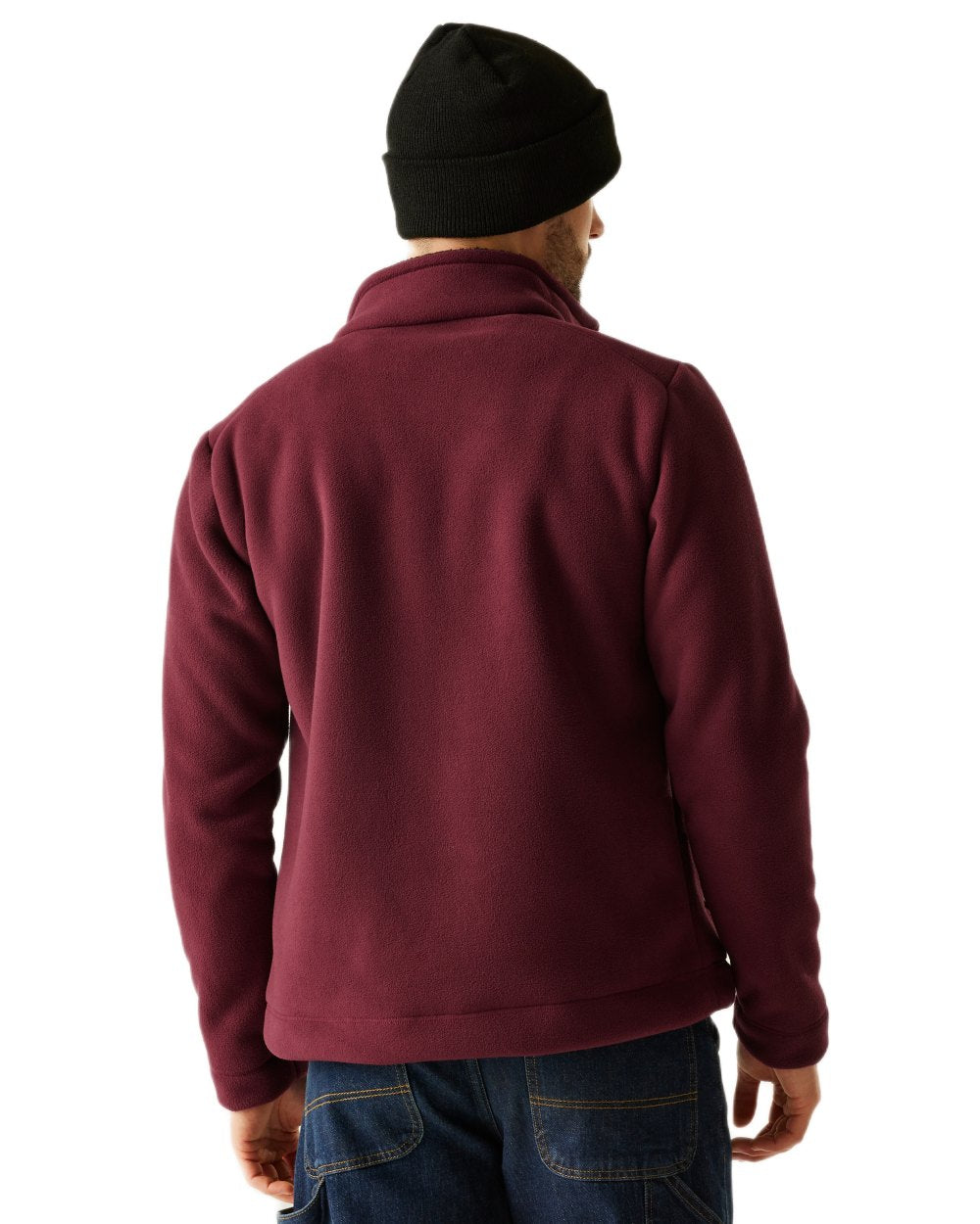 Dark Maroon Black Coloured Regatta Mens Garrian II Full Zip Fleece Jacket on white background 