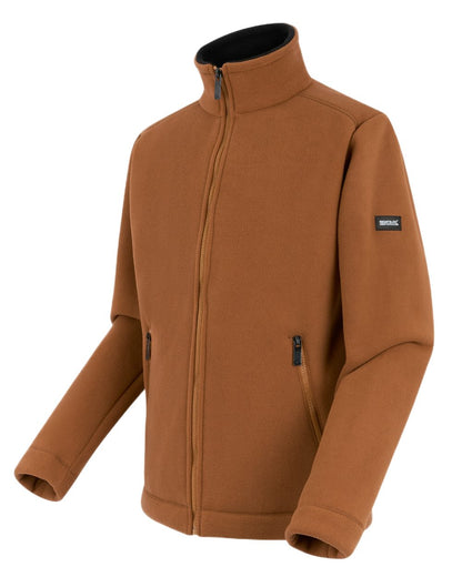 Glazed Ginger Black Coloured Regatta Mens Garrian II Full Zip Fleece Jacket on white background 