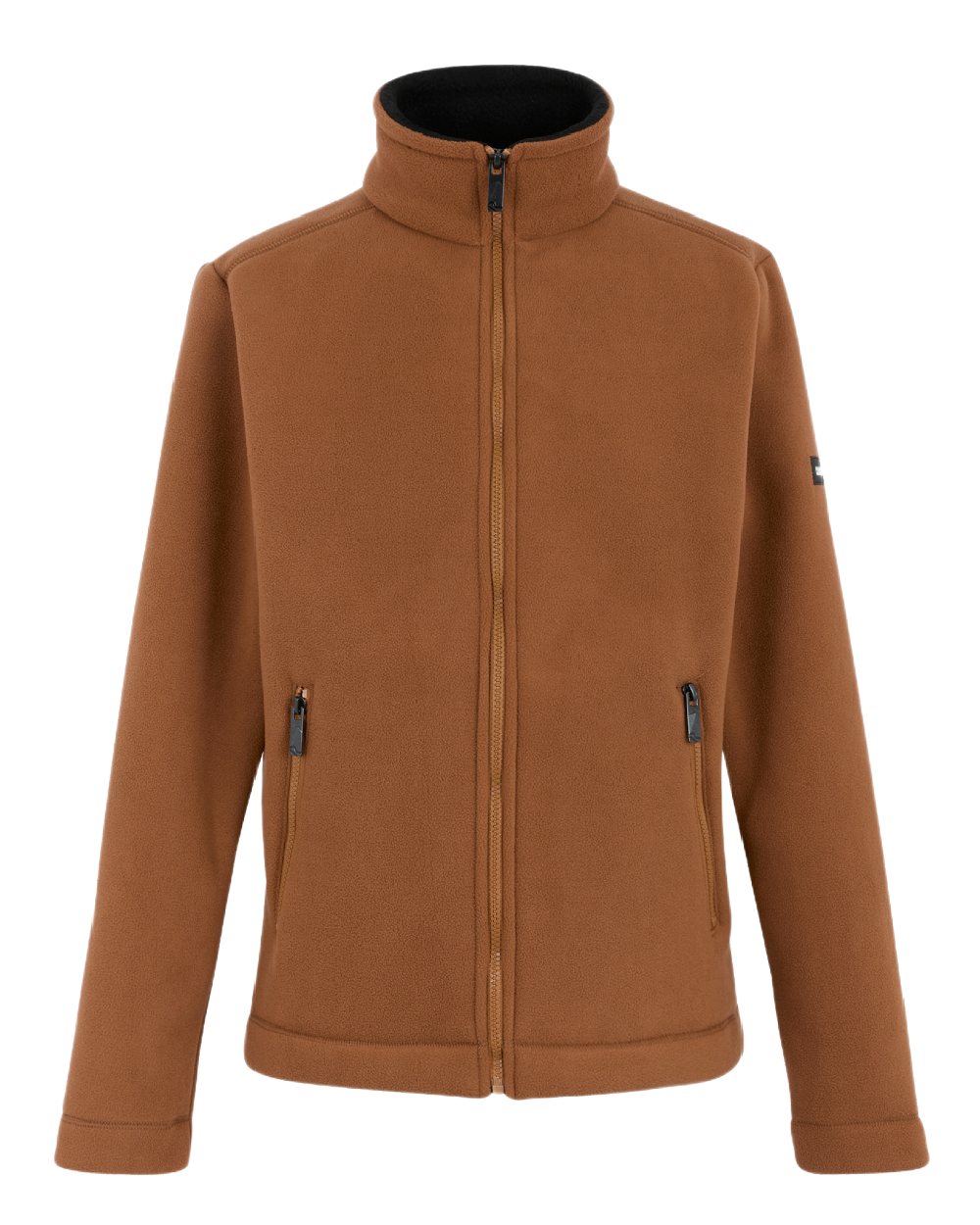 Glazed Ginger Black Coloured Regatta Mens Garrian II Full Zip Fleece Jacket on white background 