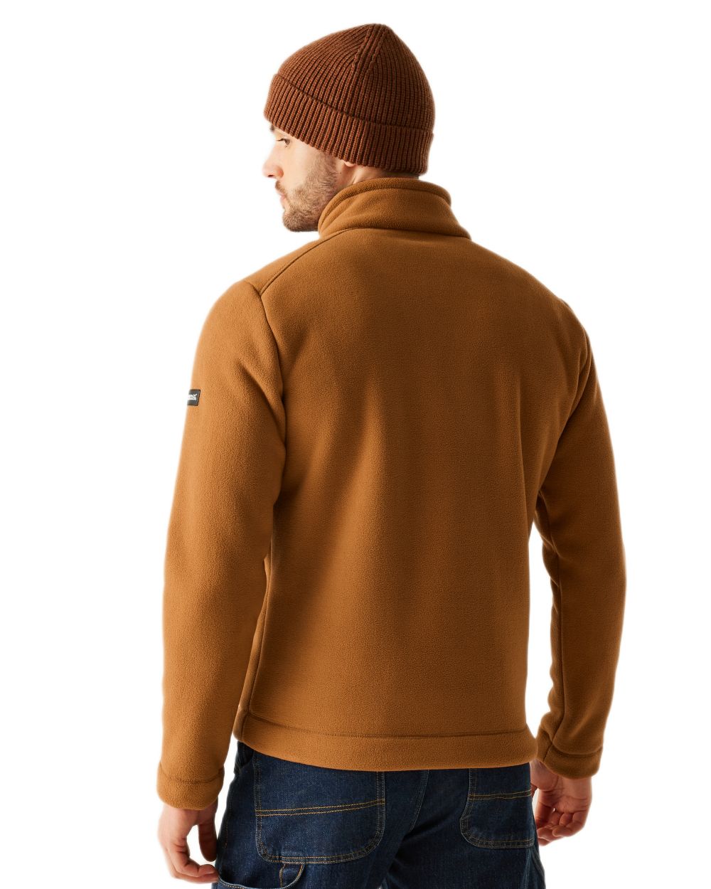 Glazed Ginger Black Coloured Regatta Mens Garrian II Full Zip Fleece Jacket on white background 