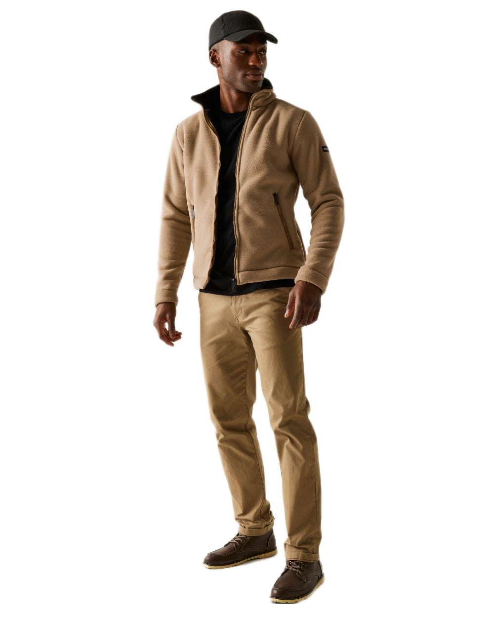 Iced Coffee Black Coloured Regatta Mens Garrian II Full Zip Fleece Jacket on white background 