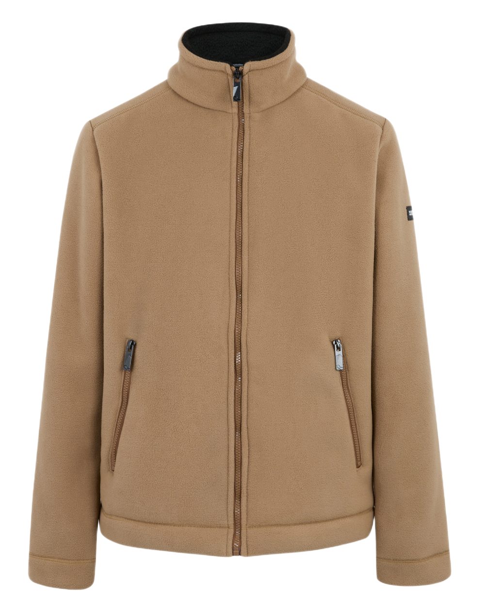 Iced Coffee Black Coloured Regatta Mens Garrian II Full Zip Fleece Jacket on white background 