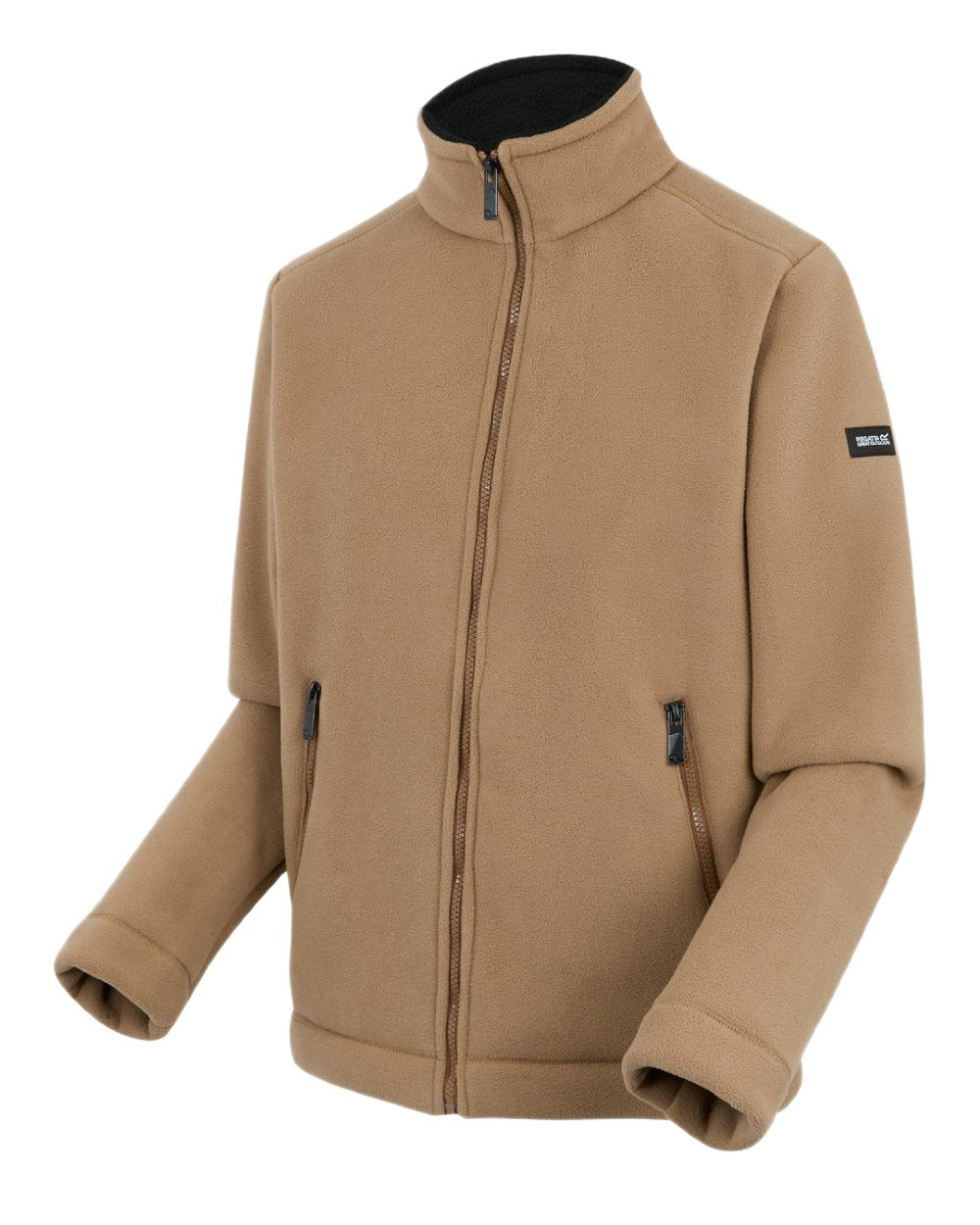 Iced Coffee Black Coloured Regatta Mens Garrian II Full Zip Fleece Jacket on white background 