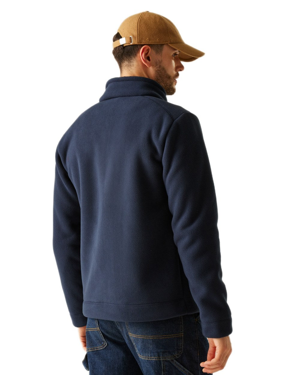 Navy Black Coloured Regatta Mens Garrian II Full Zip Fleece Jacket on white background 