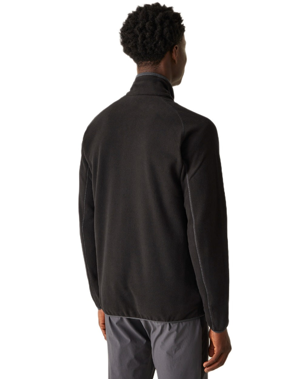 Black Coloured Regatta Mens Hadfield Full Zip Fleece Jacket on white background 