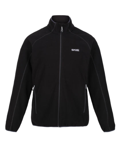 Black Coloured Regatta Mens Hadfield Full Zip Fleece Jacket on white background 