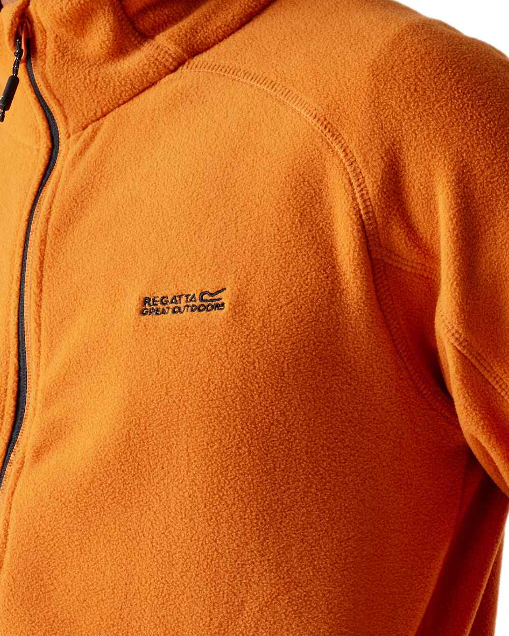 Fox Coloured Regatta Mens Hadfield Full Zip Fleece Jacket on white background 
