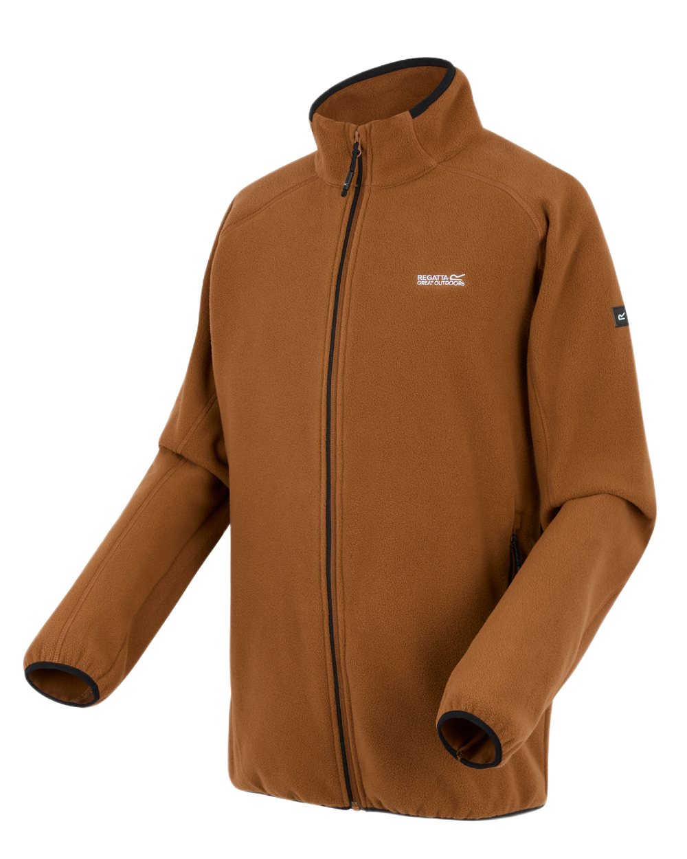Nut Brown Coloured Regatta Mens Hadfield Full Zip Fleece Jacket on white background 