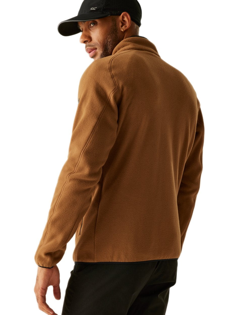 Nut Brown Coloured Regatta Mens Hadfield Full Zip Fleece Jacket on white background 
