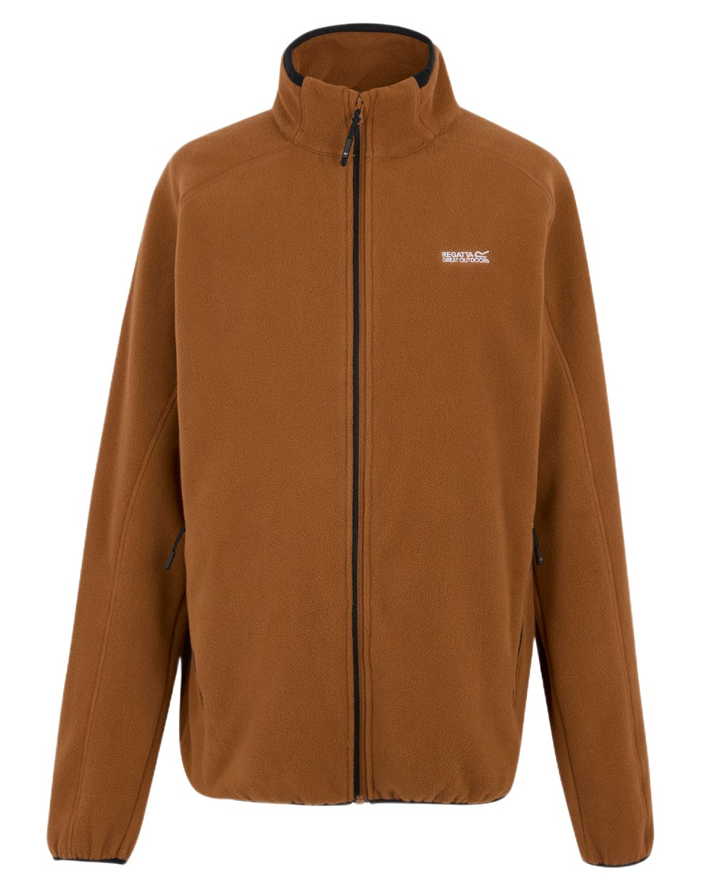 Nut Brown Coloured Regatta Mens Hadfield Full Zip Fleece Jacket on white background 