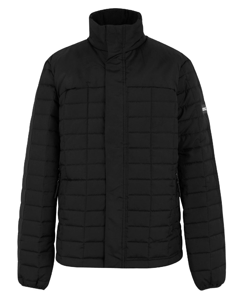 Black Coloured Regatta Mens Haire Padded Jacket on white background 