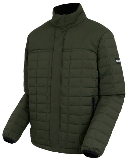 Dark Khaki Black Coloured Regatta Mens Haire Padded Jacket on white background 