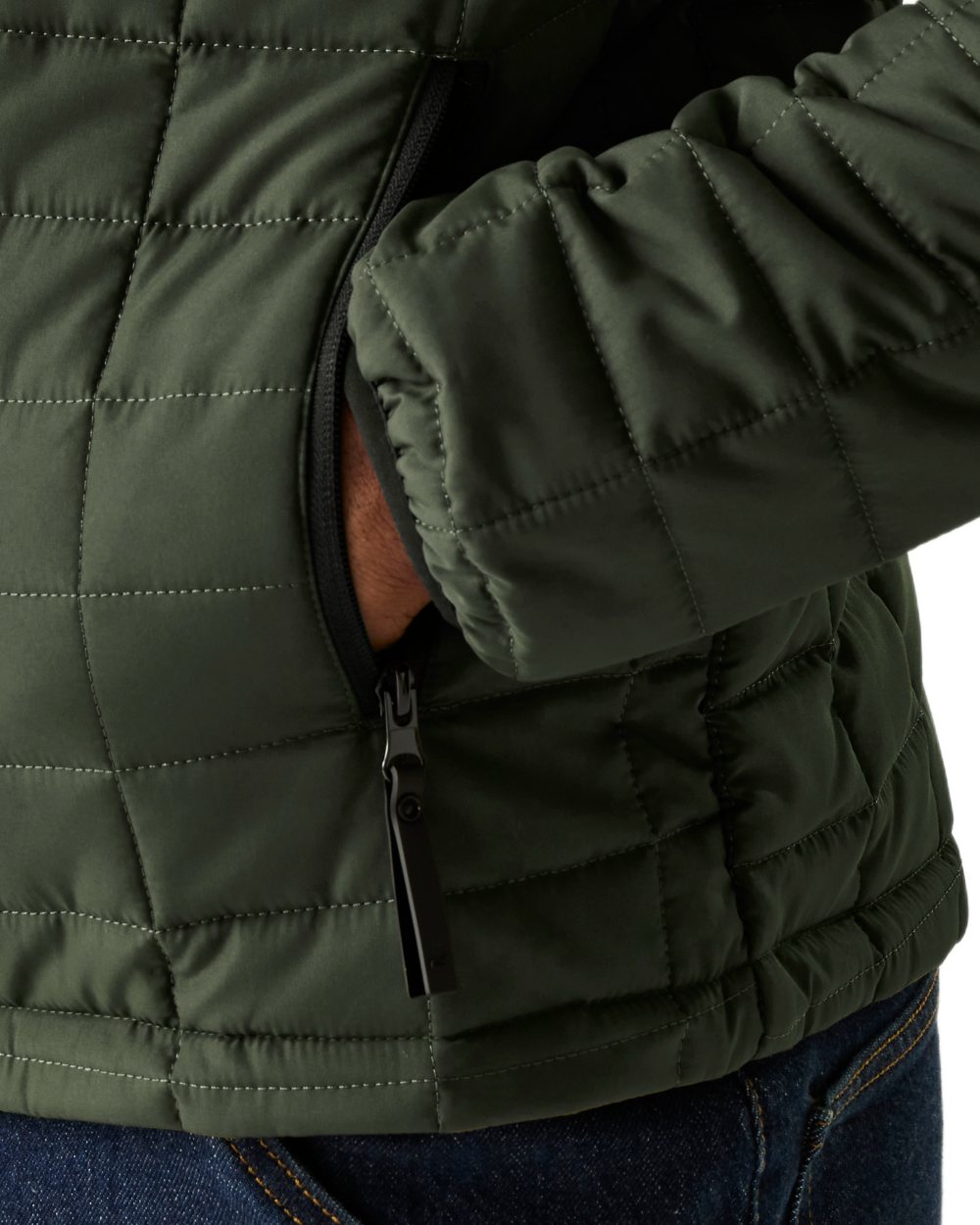 Dark Khaki Black Coloured Regatta Mens Haire Padded Jacket on white background 