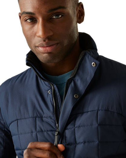 Navy Black Coloured Regatta Mens Haire Padded Jacket on white background 
