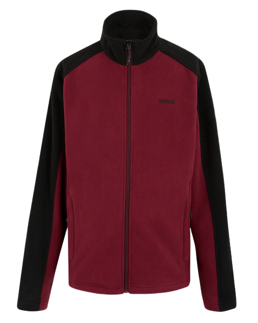 Dark Maroon Black Coloured Regatta Mens Hedman II Heavyweight Full Zip Fleece Jacket on white background 