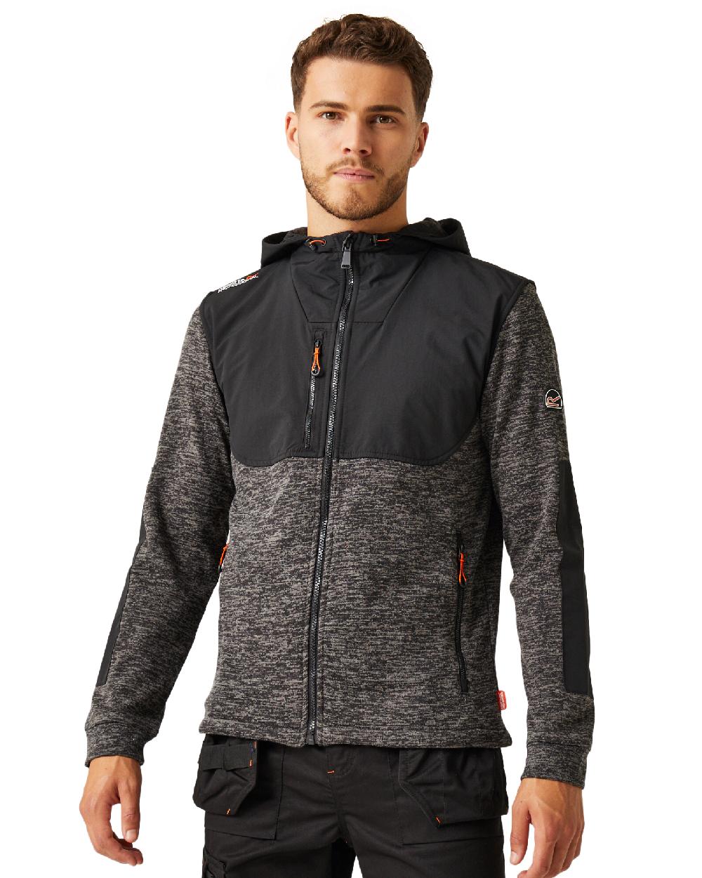 Ash Marl Black coloured Regatta Mens Heist Hybrid Jacket on white background 