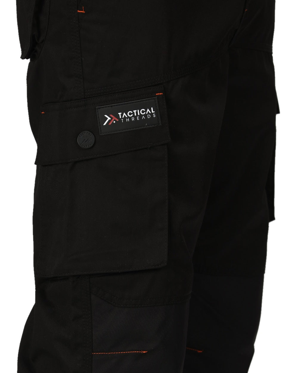 Black coloured Regatta Mens Heroic Worker Trousers on white background 