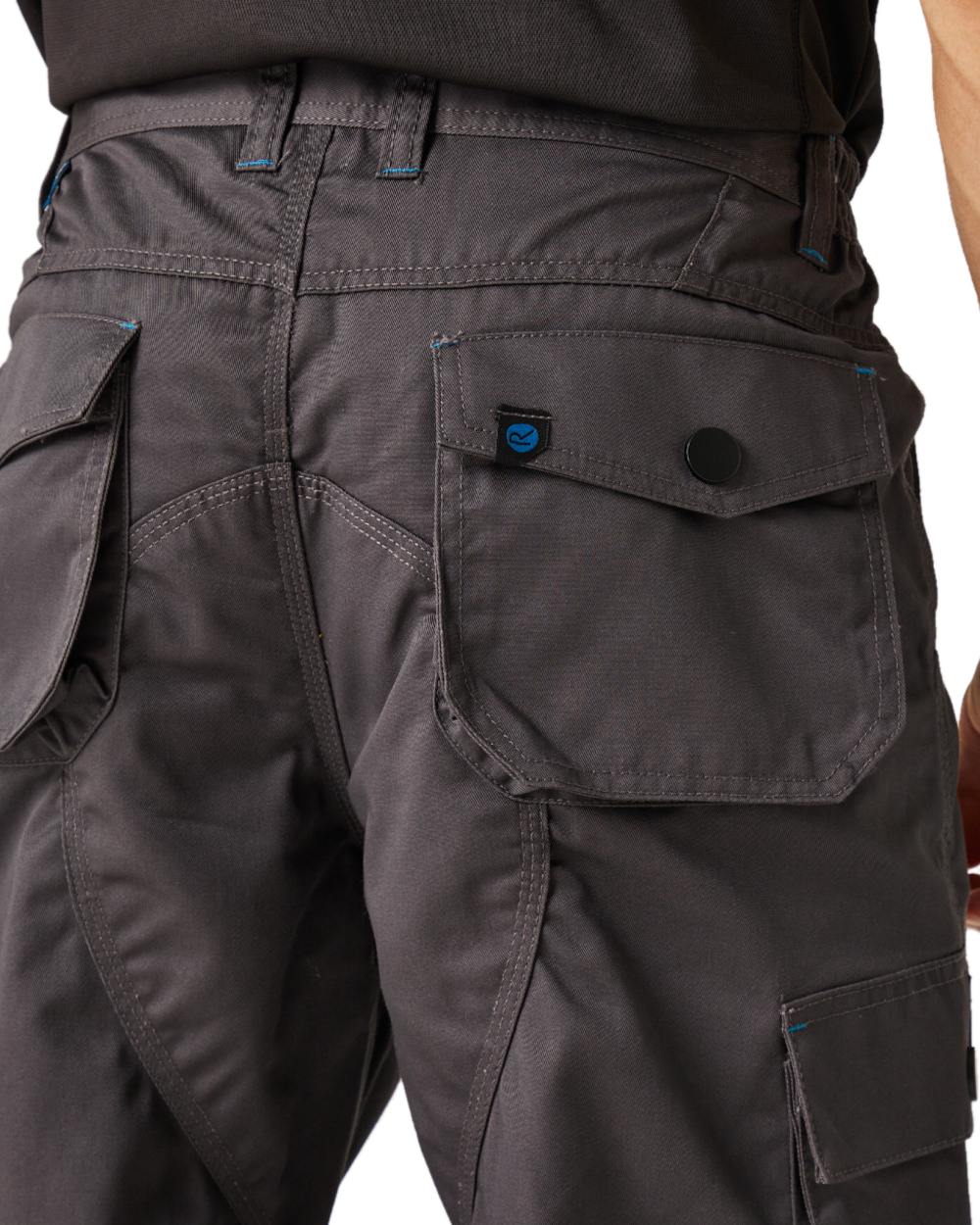Iron coloured Regatta Mens Heroic Worker Trousers on white background 