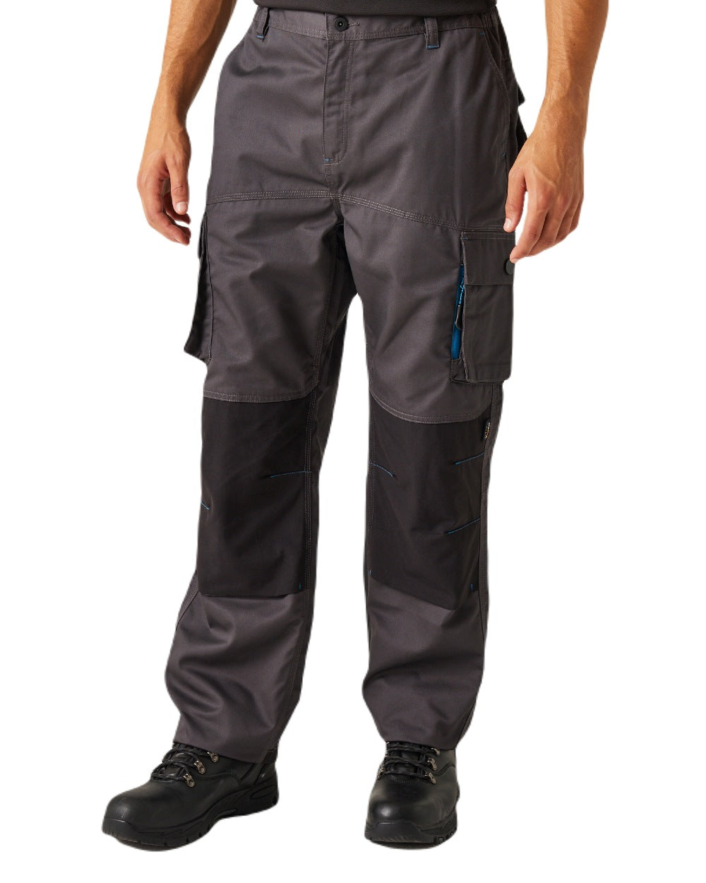 Iron coloured Regatta Mens Heroic Worker Trousers on white background 