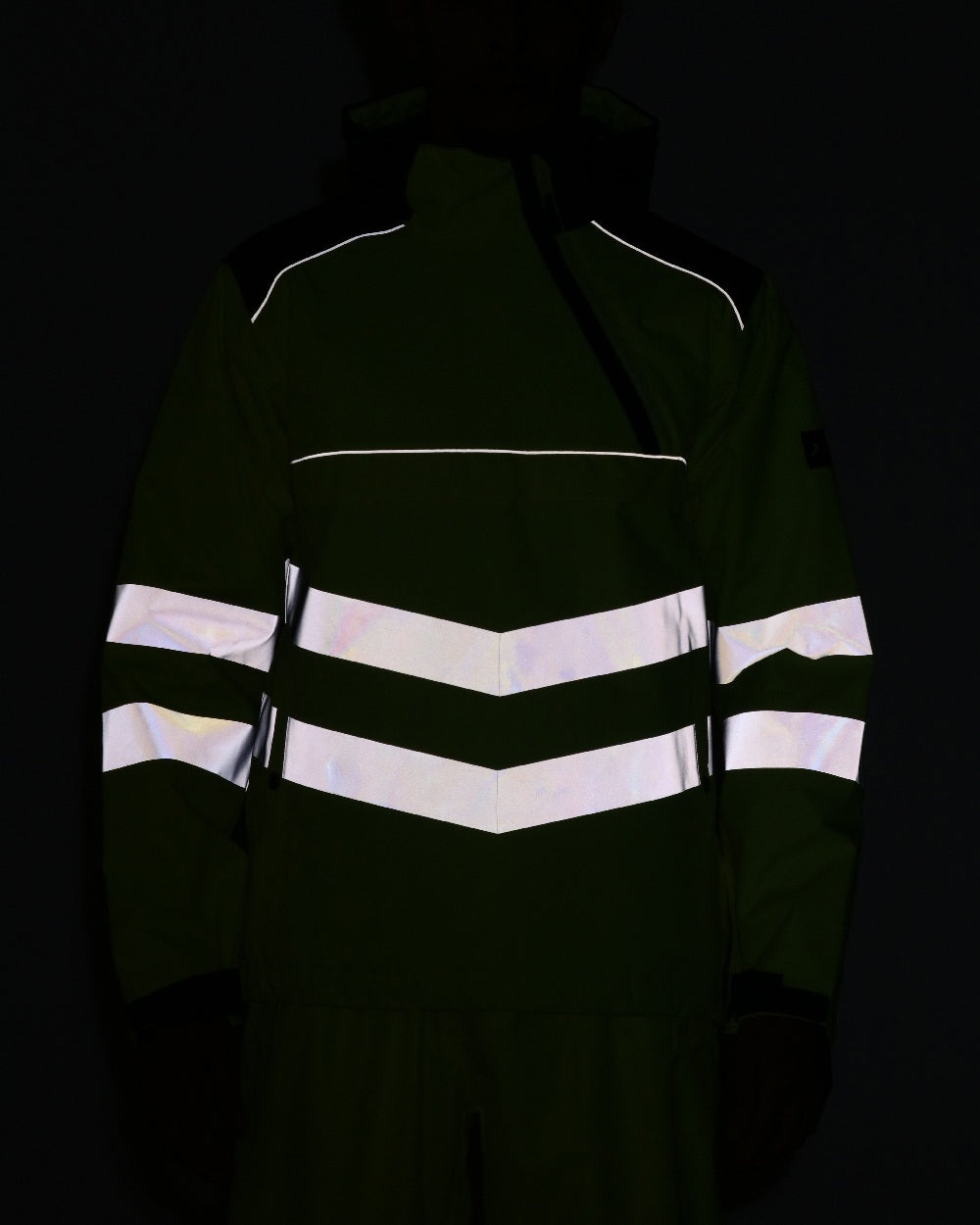 Yellow Grey coloured Regatta Mens Hi-Vis Waterproof Insulated Reflective Overhead Bomber Jacket on white background 