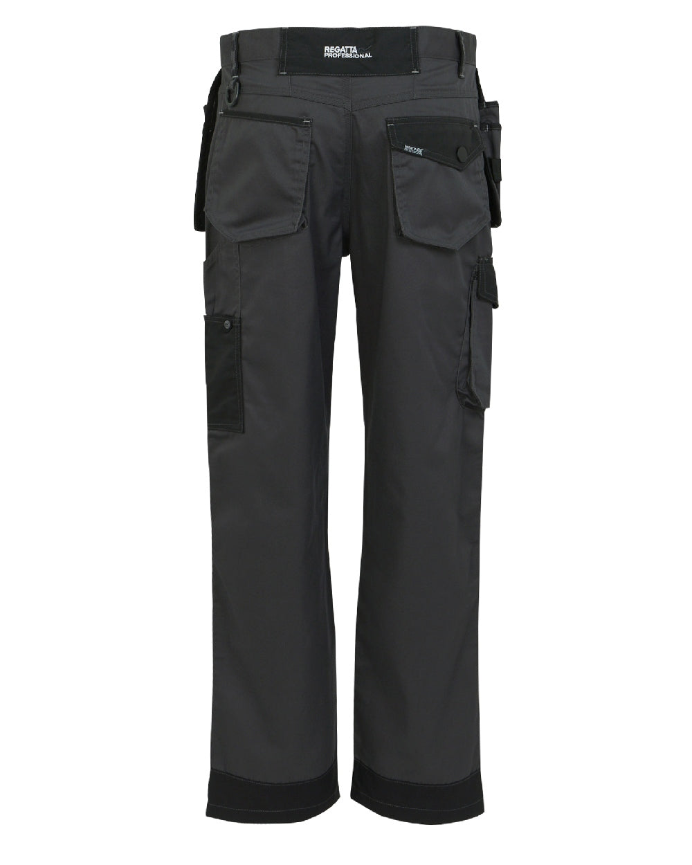 Iron coloured Regatta Mens Incursion Work Trousers on white background 