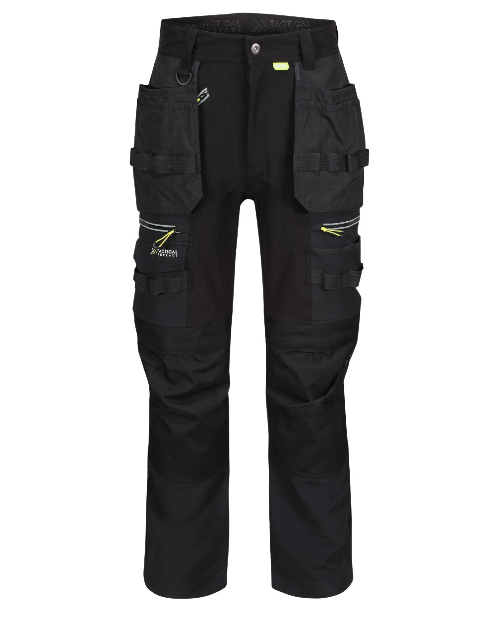 Black coloured Regatta Mens Infiltrate Softshell Stretch Trousers on white background 