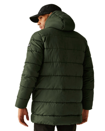 Dark Khaki Coloured Regatta Mens Lakiver Padded Jacket on white background 