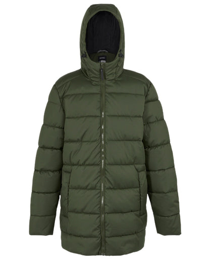 Dark Khaki Coloured Regatta Mens Lakiver Padded Jacket on white background 