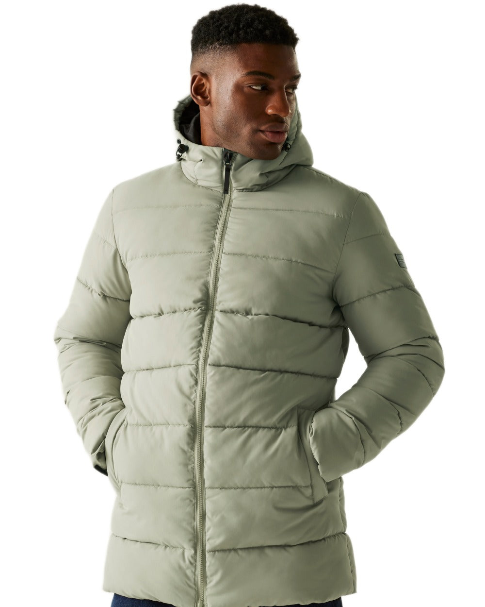 Golden Sand Coloured Regatta Mens Lakiver Padded Jacket on white background 