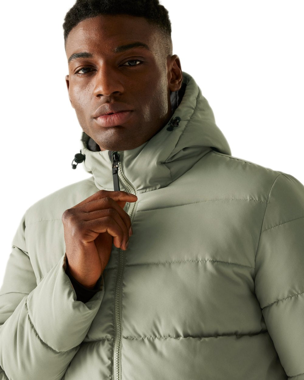 Golden Sand Coloured Regatta Mens Lakiver Padded Jacket on white background 