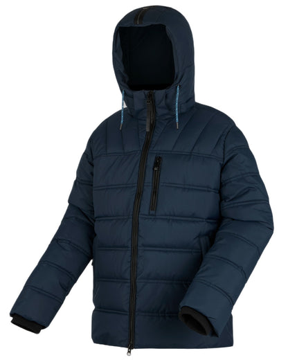 Navy Spring Lake Coloured Regatta Mens Leeshaw Padded Jacket on white background 