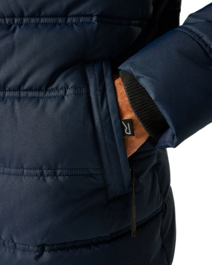 Navy Spring Lake Coloured Regatta Mens Leeshaw Padded Jacket on white background 