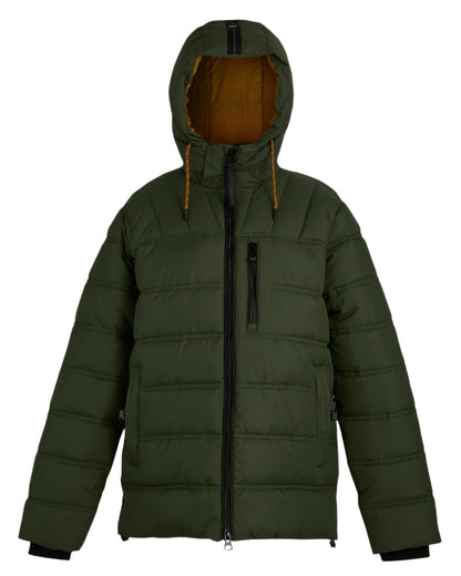 Olive Night Pumpkin Spice Coloured Regatta Mens Leeshaw Padded Jacket on white background 