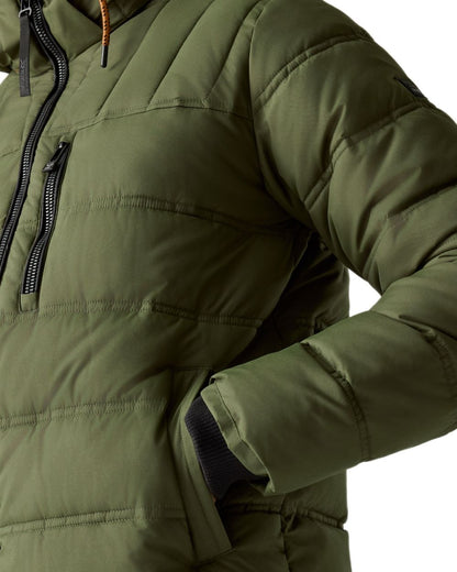 Olive Night Pumpkin Spice Coloured Regatta Mens Leeshaw Padded Jacket on white background 
