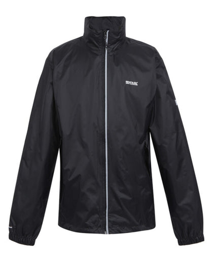 Black Coloured Regatta Mens Lyle IV Waterproof Packaway Jacket on white background 