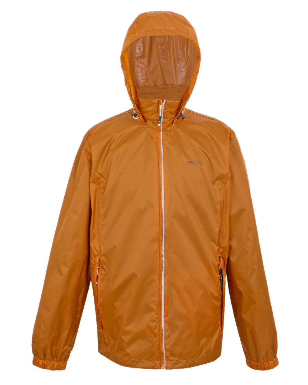 Fox Coloured Regatta Mens Lyle IV Waterproof Packaway Jacket on white background 