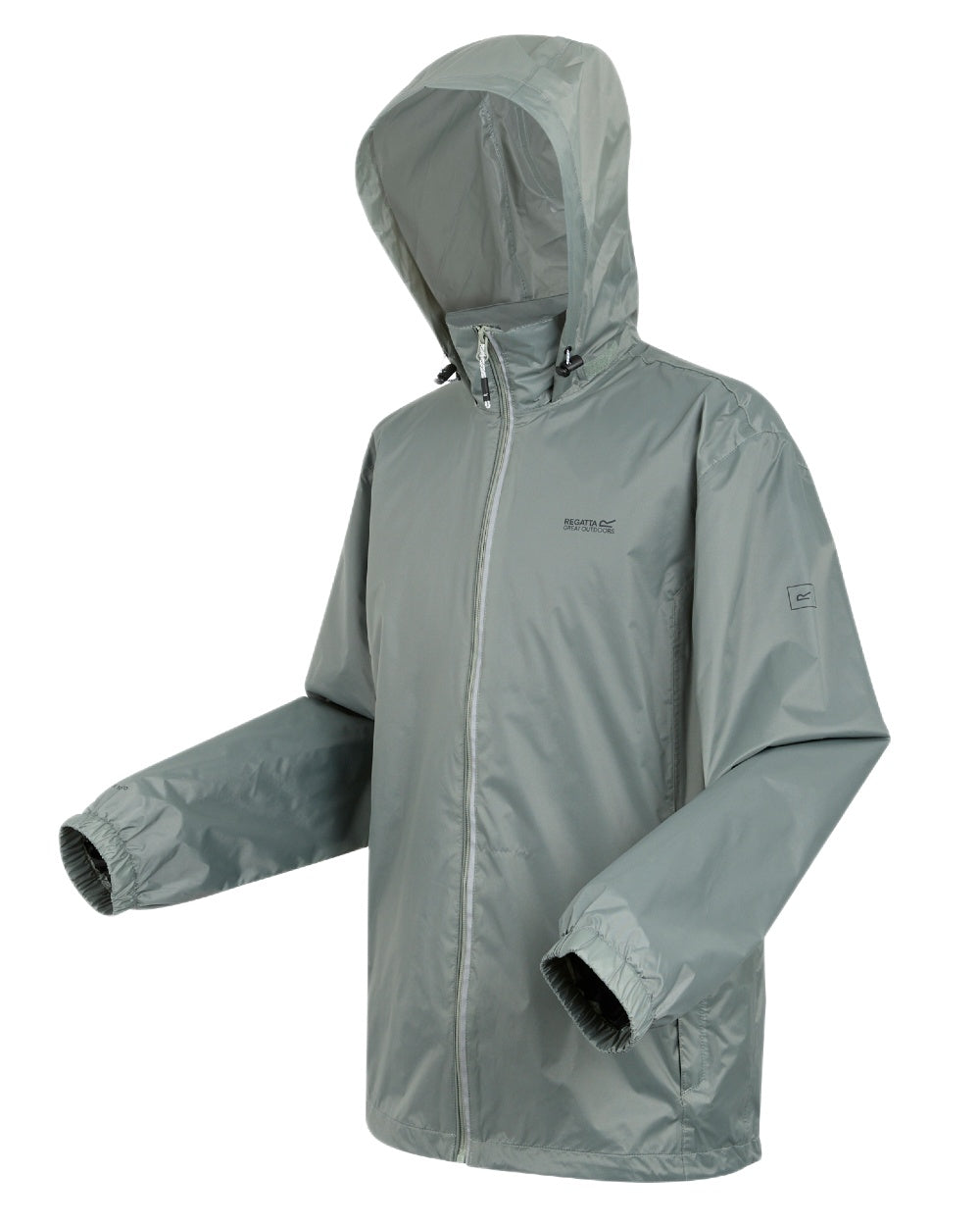 Glacier Coloured Regatta Mens Lyle IV Waterproof Packaway Jacket on white background 