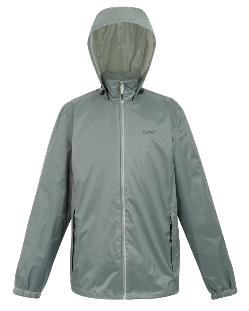 Glacier Coloured Regatta Mens Lyle IV Waterproof Packaway Jacket on white background 
