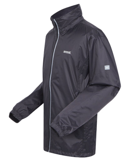Iron Coloured Regatta Mens Lyle IV Waterproof Packaway Jacket on white background 