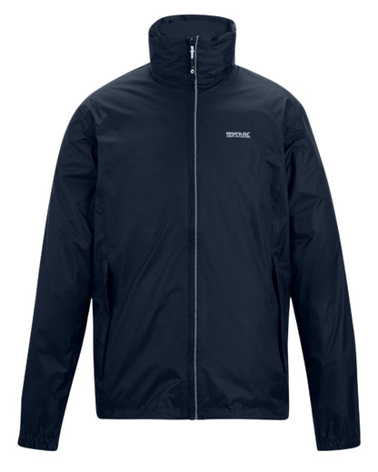 Navy Coloured Regatta Mens Lyle IV Waterproof Packaway Jacket on white background 