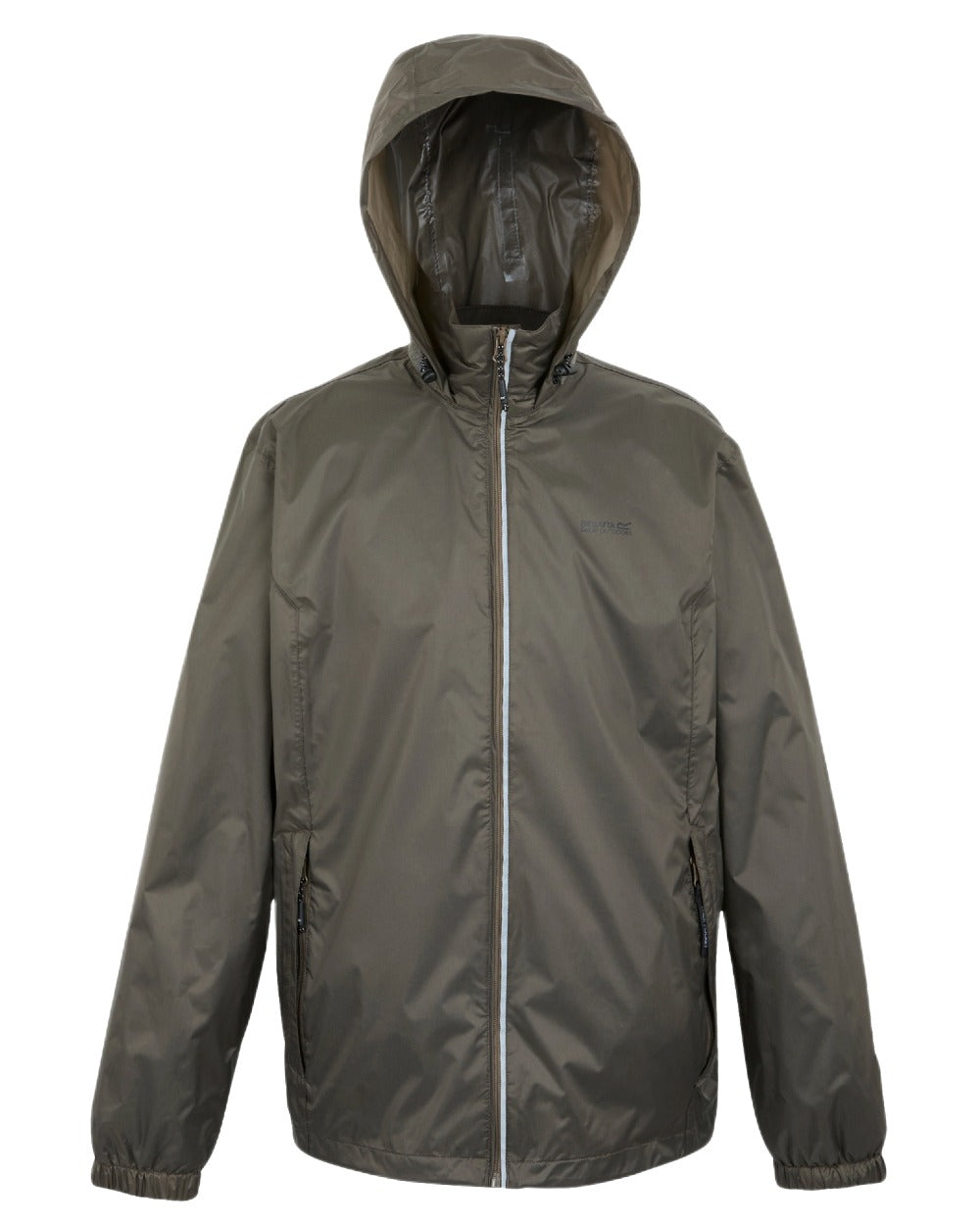 Treetop Coloured Regatta Mens Lyle IV Waterproof Packaway Jacket on white background 