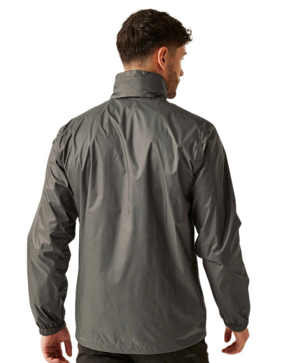 Treetop Coloured Regatta Mens Lyle IV Waterproof Packaway Jacket on white background 