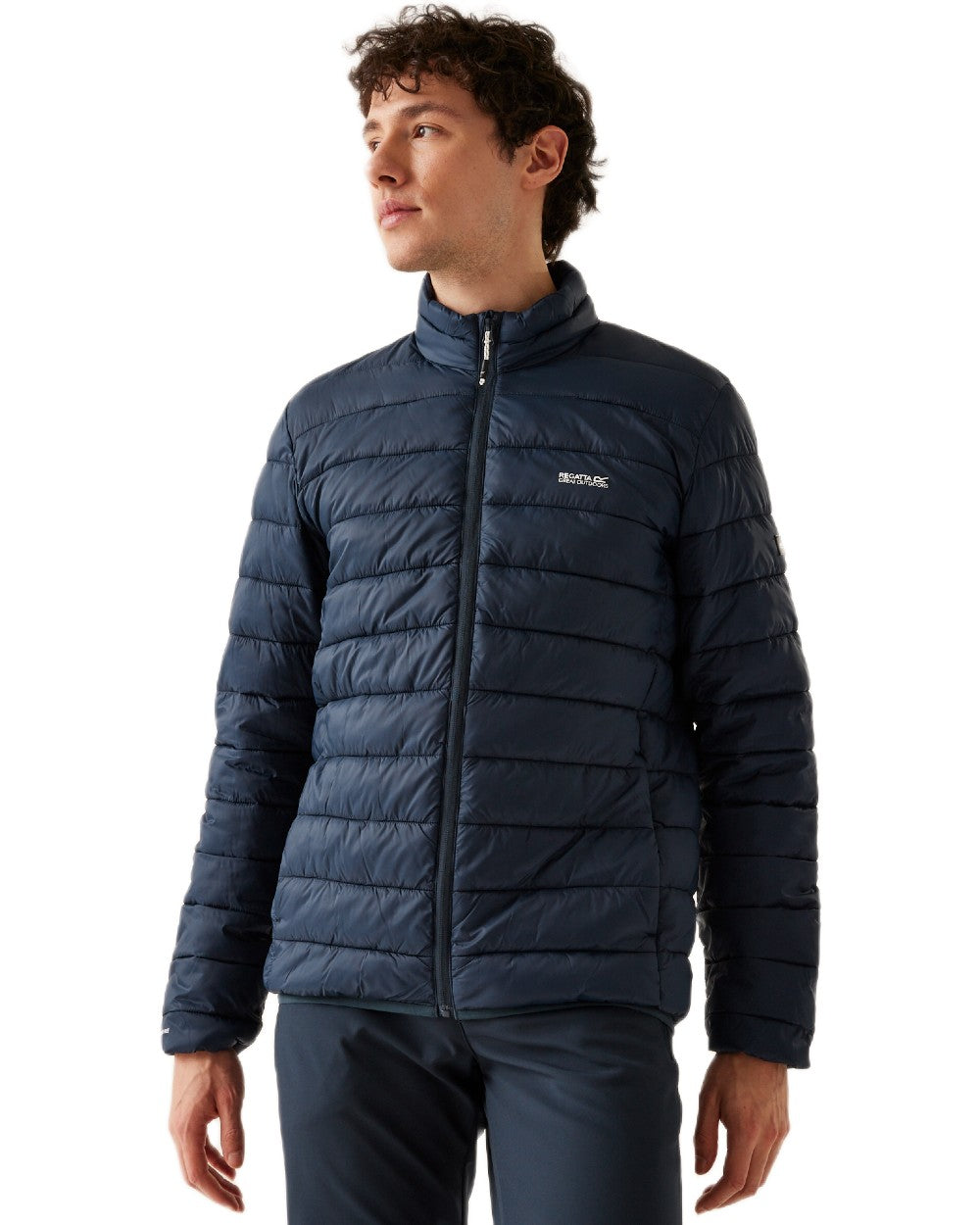 Navy Coloured Regatta Mens Marizion Padded Jacket on white background 