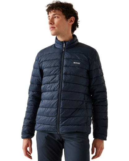 Navy Coloured Regatta Mens Marizion Padded Jacket on white background 