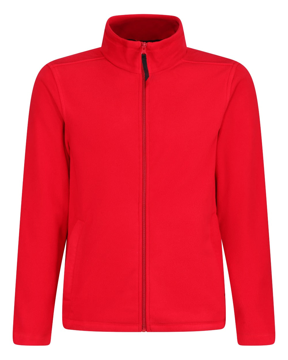 Classic Red coloured Regatta Mens Micro Lightweight Full Zip Fleece on white background 