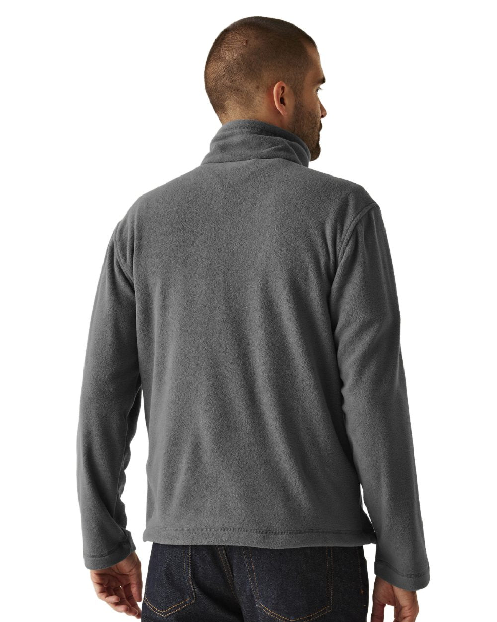 Seal Grey coloured Regatta Mens Micro Lightweight Full Zip Fleece on white background 