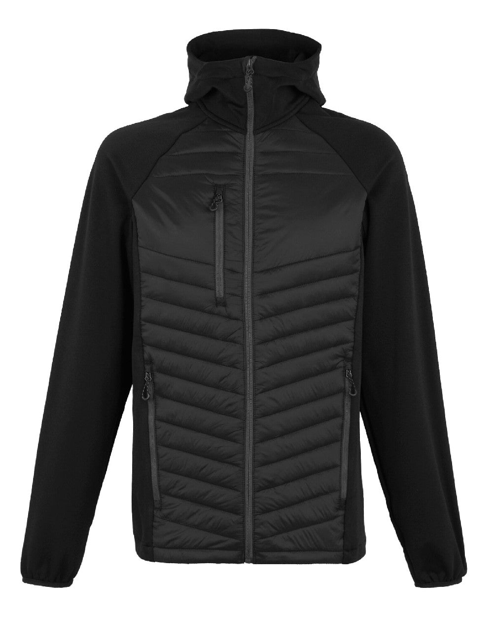 Black Seal Grey coloured Regatta Mens Navigate Hybrid Jacket on white background 