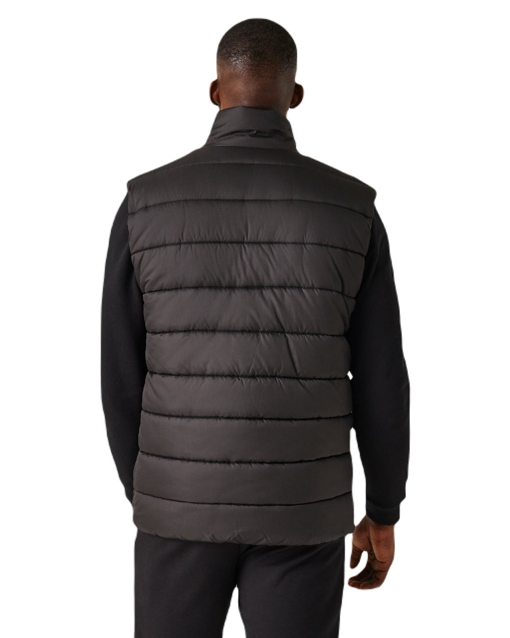 Black Lime Green coloured Regatta Mens Navigate Thermal Bodywarmer on white background 