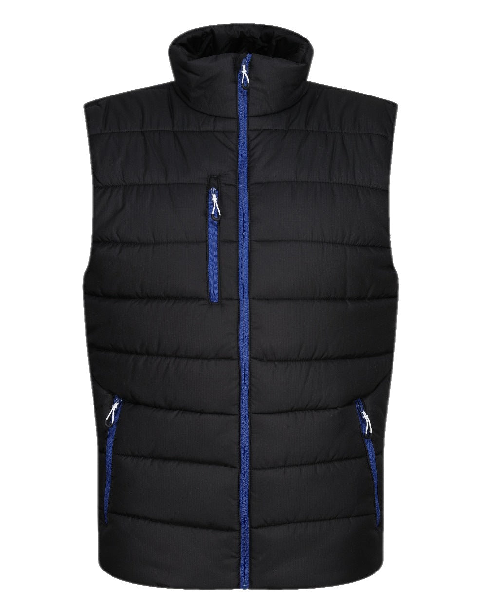 Black New Royal coloured Regatta Mens Navigate Thermal Bodywarmer on white background 