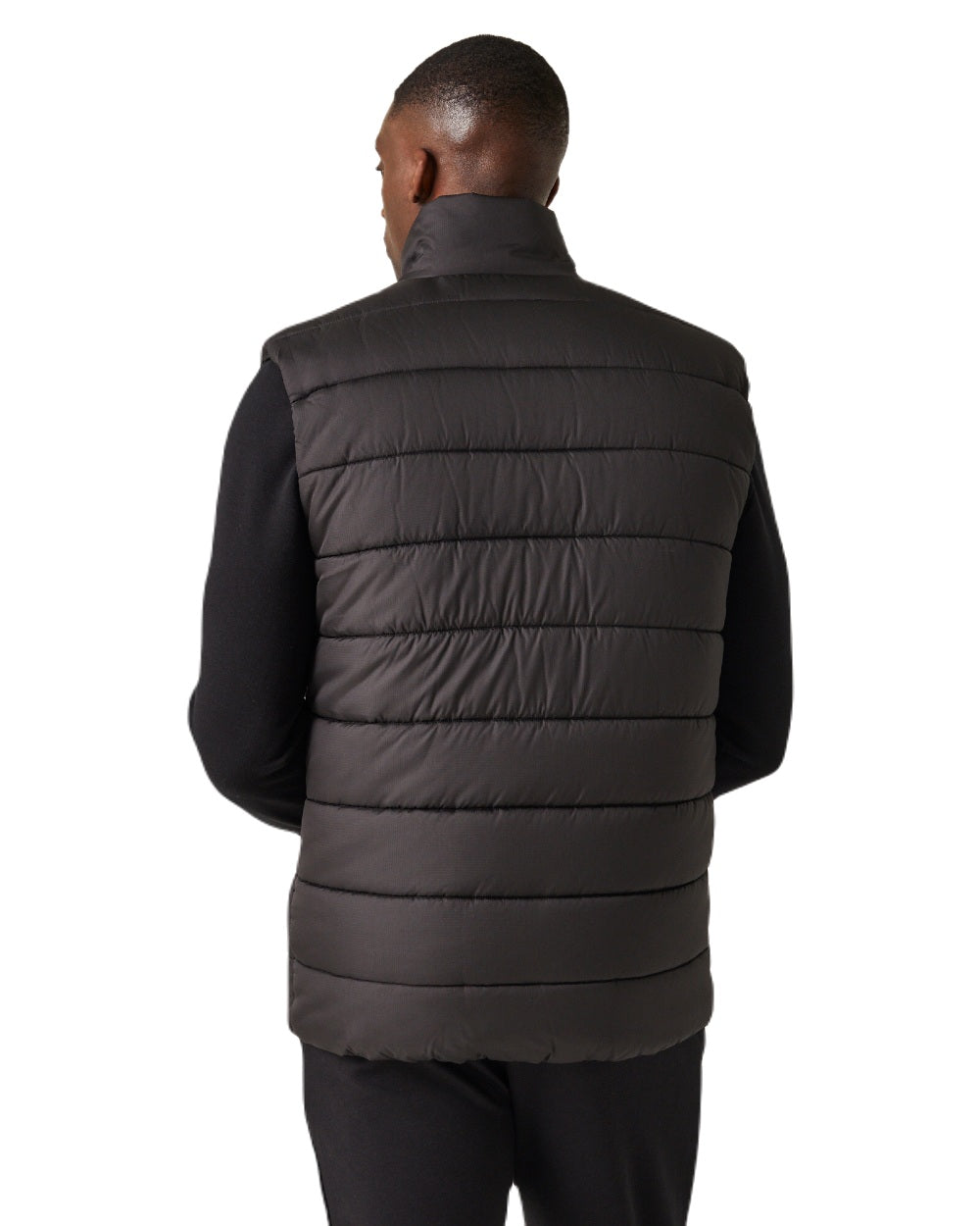 Black Orange Pop coloured Regatta Mens Navigate Thermal Bodywarmer on white background 
